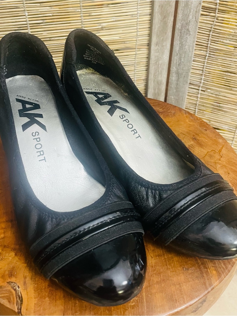 Anne Klein Sport Black Patent Trim 2” chunky heels